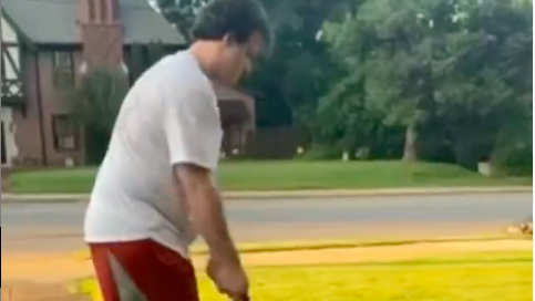 Golf fans react as golfer ACCIDENTALLY hits a shot at MOVING CAR!